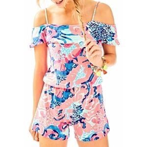 Lilly Pulitzer Klea Romper w/ Cold Shoulder